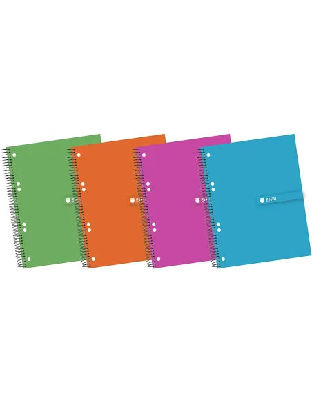 Cuaderno Enri cuadriculado A5 140 hojas colores surtidos