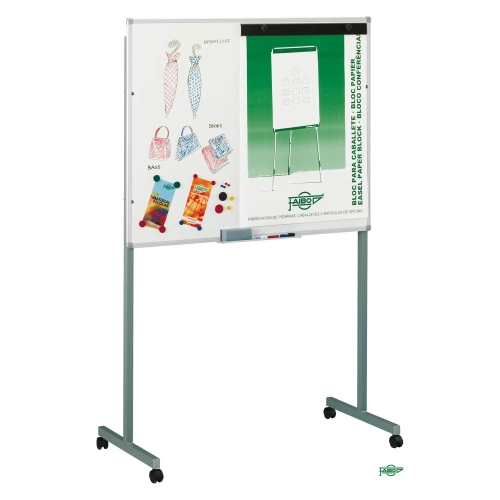 Pizarra blanca con soporte de ruedas 122x150