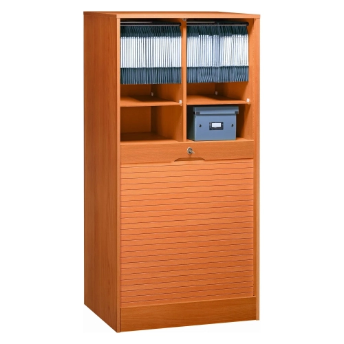 Armario madera con cierre de persiana 140x70 color cerezo