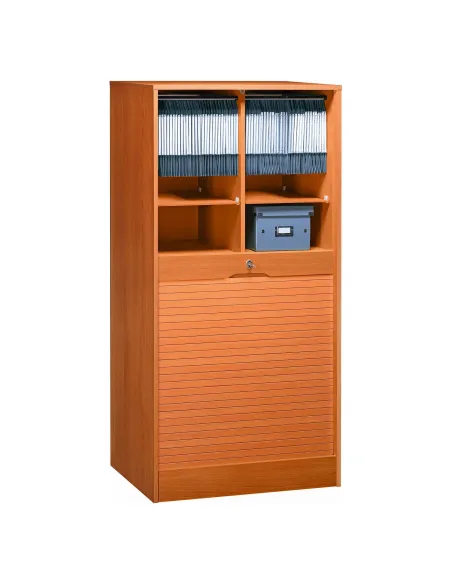 Armario madera con cierre de persiana 140x70 color cerezo