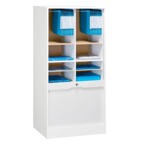 Armario madera con cierre de persiana 140x70 color blanco