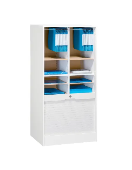 Armario madera con cierre de persiana 140x70 color blanco