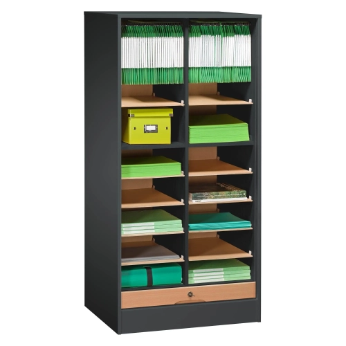 Armario madera con cierre de persiana 140x70 color antracita