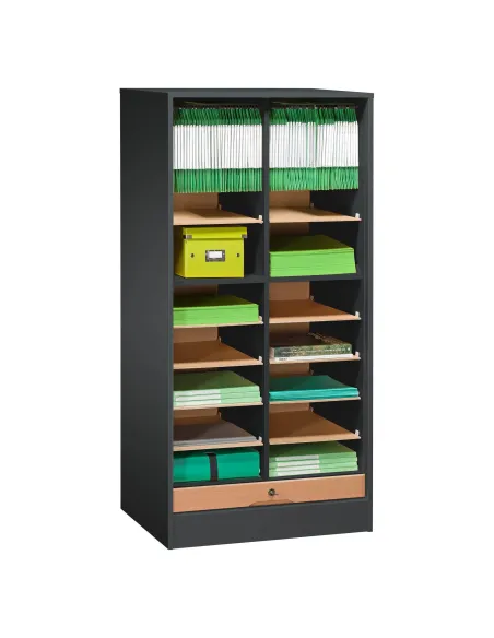 Armario madera con cierre de persiana 140x70 color antracita