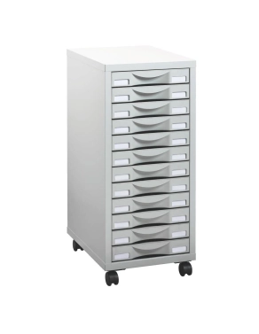 Cajonera metalica con ruedas 12 cajones Izo gris