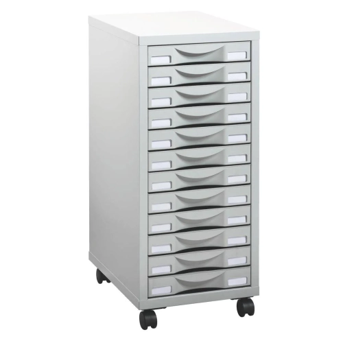 Cajonera metalica con ruedas 12 cajones Izo gris