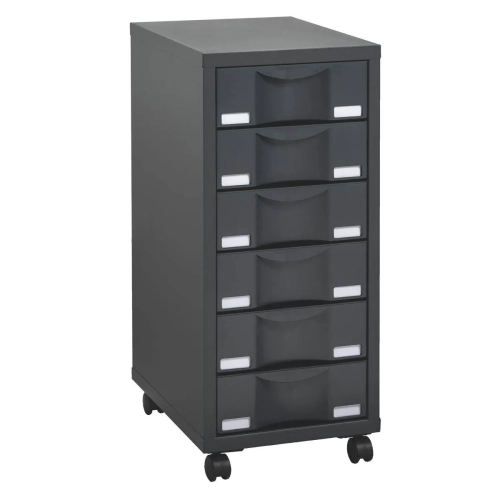 Cajonera metalica con ruedas 6 cajones Izo antracita