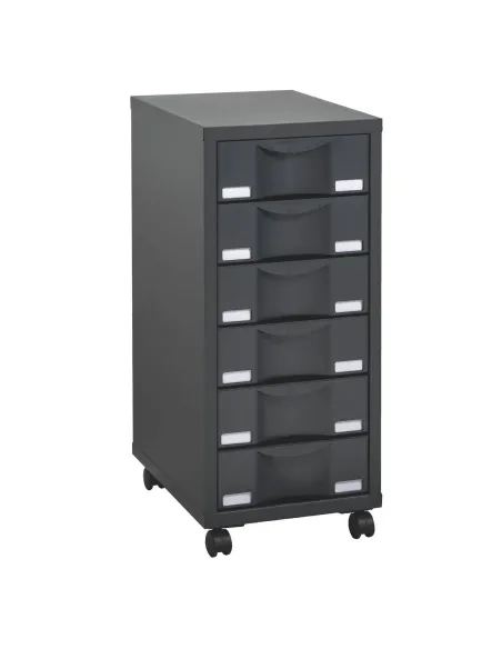 Cajonera metalica con ruedas 6 cajones Izo antracita