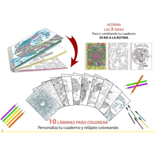 Block espiral A5 120 hojas 90 gramos cuadriculado Oxford Twist & Colour Europeanbook 3