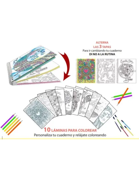 Block espiral A5 120 hojas 90 gramos cuadriculado Oxford Twist & Colour Europeanbook 3