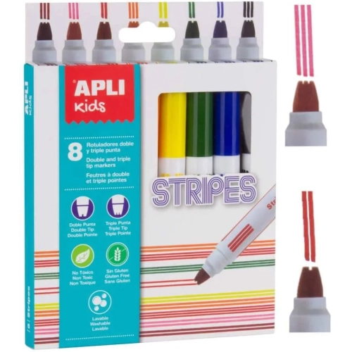 Rotuladores Stripes Apli 16809 doble y triple punta