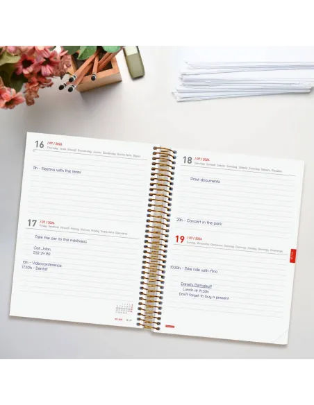 Agenda dos días página