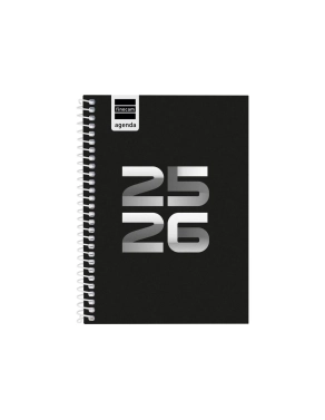 Agenda espiral escolar 4º Finocam Cool dia pagina negra