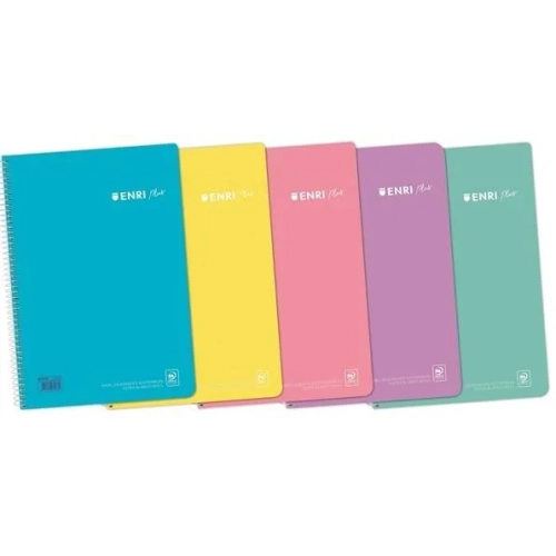 Block Enri Tapa plastica folio cuadriculado 90 grms surtidos pastel