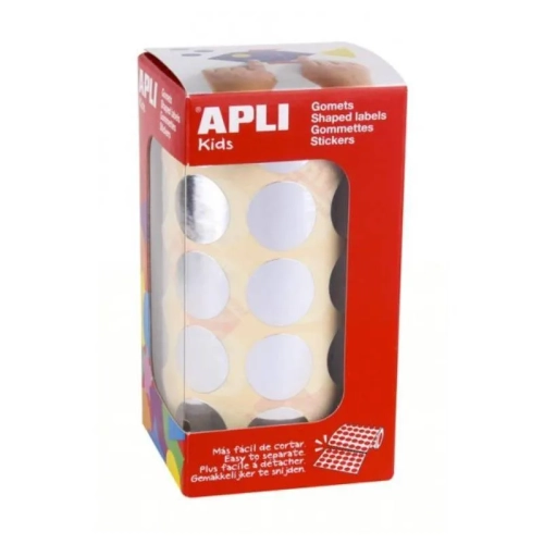 Gomets redondos 20 mm metalizados plata Apli