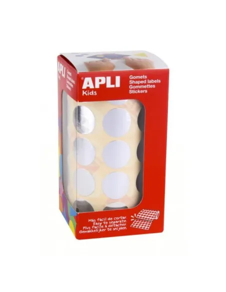 Gomets redondos 20 mm metalizados plata Apli