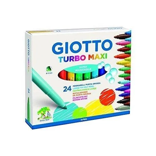 Rotuladores Giotto turbo maxi caja de 24 colores surtidos