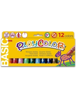 Tempera solida escolar One Basic Playcolor 12 colores