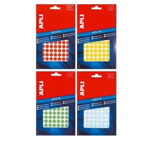 Gomets redondos Apli 13 mm amarillos