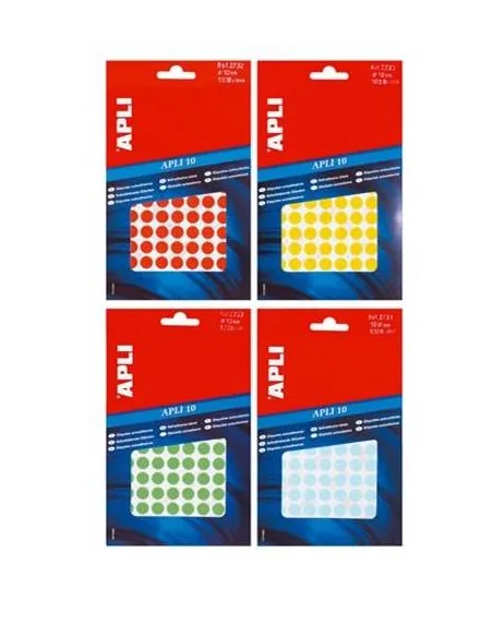 Gomets redondos Apli 13 mm amarillos