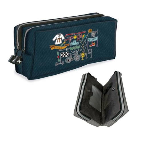 Estuche portatodo High School Senfort azul
