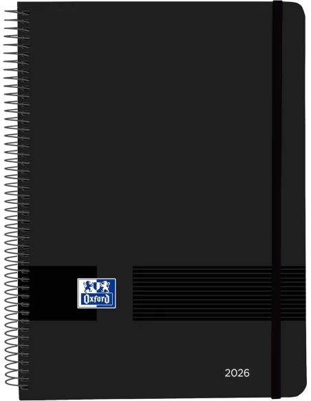 Agenda anual Oxford Live&Go día por página negra