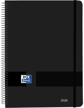 Agenda anual Oxford Live&Go día semana vista negra