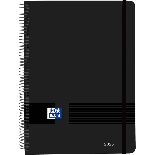 Agenda anual Oxford Live&Go día semana vista negra