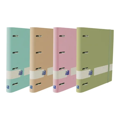 Carpeta 4 anillas con recambio Oxford nature pastel