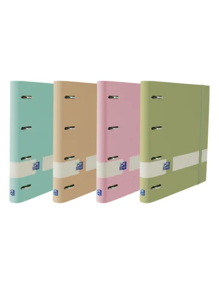 Carpeta 4 anillas con recambio Oxford nature pastel