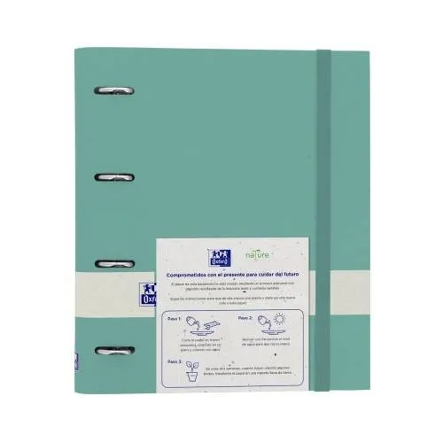 Carpeta 4 anillas con recambio Oxford nature pastel