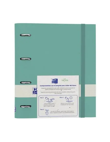 Carpeta 4 anillas con recambio Oxford nature pastel