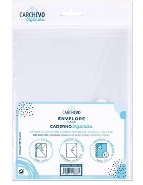 Ingeniox Sobre doble bolsillo A5 plástico extraíble
