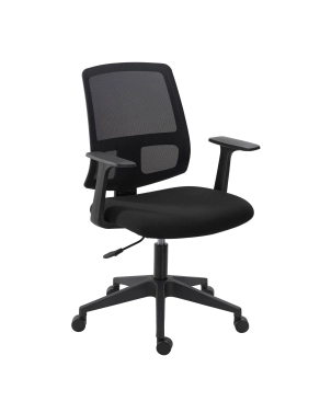 Silla de Oficina Douglas con brazos y ruedas negra