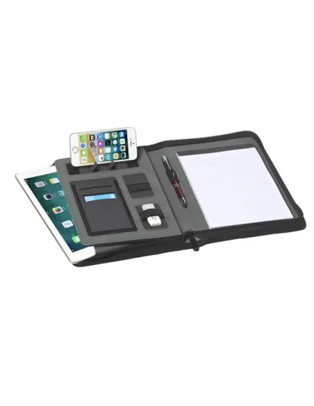 Portadocumentos con cremallera A5 acabado textil