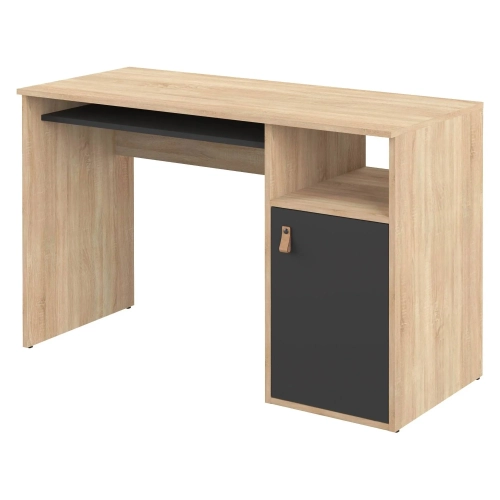 Mesa escritorio 115cm roble puerta color blanca
