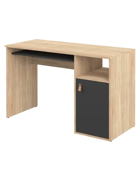 Mesa escritorio 115cm roble puerta color blanca