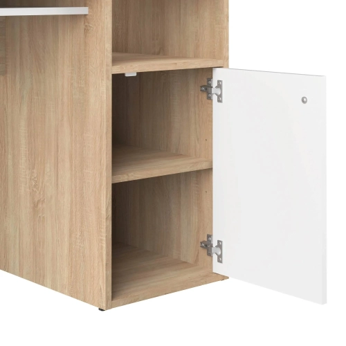 Mesa escritorio 115cm roble puerta color blanca