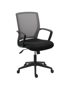 Silla de oficina con brazos fijos respaldo malla