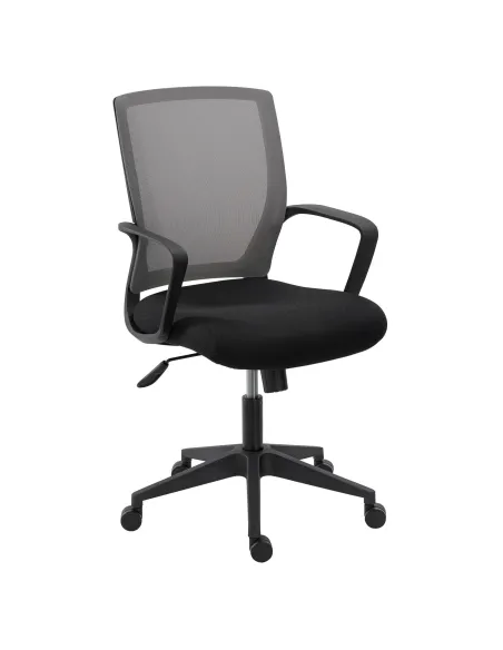 Silla de oficina con brazos fijos respaldo malla
