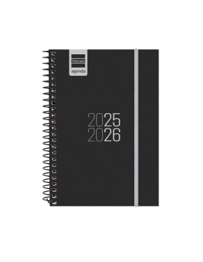 Agenda escolar espiral Label E8 Finocam semana vista negra