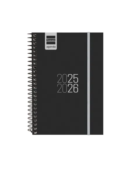 Agenda escolar espiral Label E8 Finocam semana vista negra
