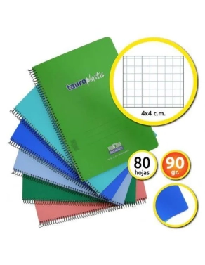 Cuaderno folio TauroPlastic Premier 80h 90grms cuadriculado