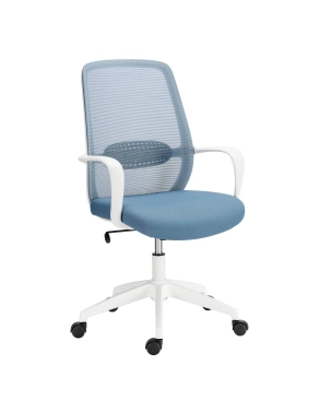Silla oficina con brazos y respaldo malla Andrew azul