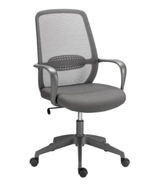 Silla oficina con brazos y respaldo malla Andrew azul