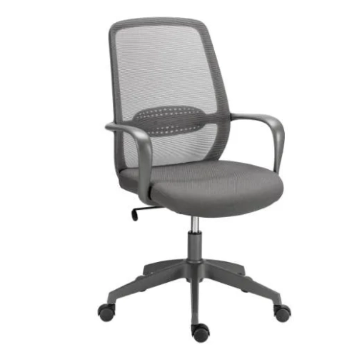 Silla oficina con brazos y respaldo malla Andrew azul