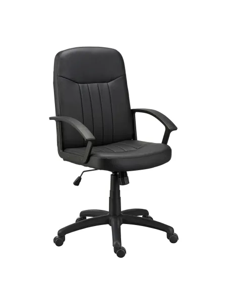 Sillón de dirección oficina Harry simil piel negro