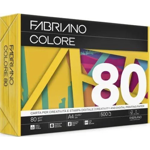 Papel color amarillo intenso 80 gramos A4 500 hojas