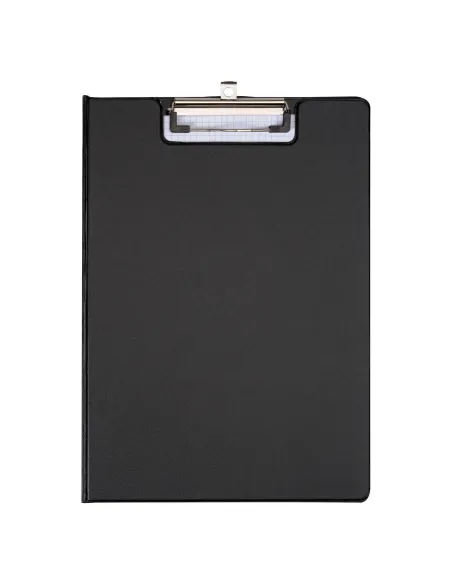 Portabloc portapapeles con tapa A4 PVC rigido negro