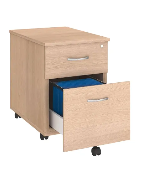 Cajonera con ruedas 2 cajones  excellens roble claro